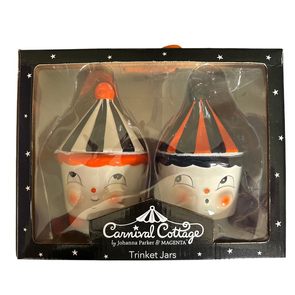 NEW Carnival Cottage Halloween Trinket Jars by Johanna Parker - discontinued